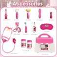 thumbnail image 4 of Pink Kid's Doctor Case Toy Doctor Tools con estetoscopio, regalo de juego de imitación, 4 of 4