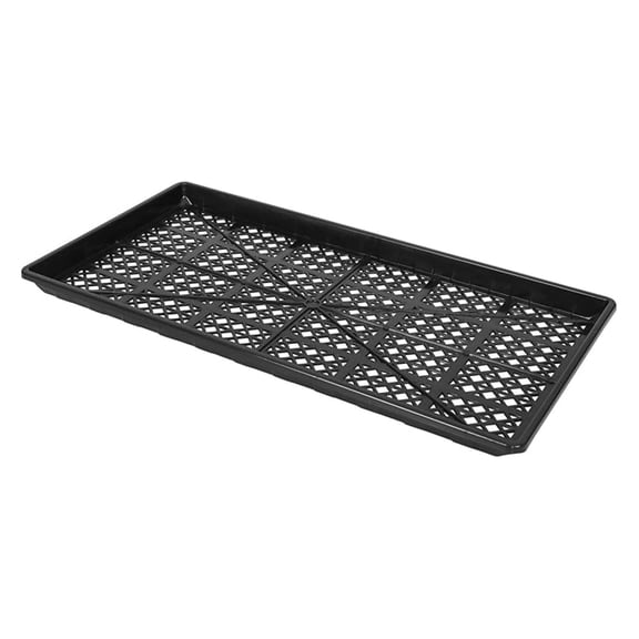 10" x 20" Heavy Duty Mesh Plastic Seed Starting Tray, Black, 1" - Ensures Water Drainage and Aeration, Perfect for Greenhouses or Indoor Gardening