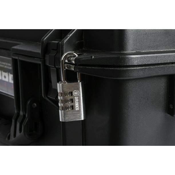 Brinks Resettable 3-Dial Combination Padlock, 28mm Aluminum Body