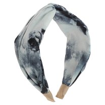 Unique Bargains 1 Pc Wide Tie Tie-dye Headbands for Women Black