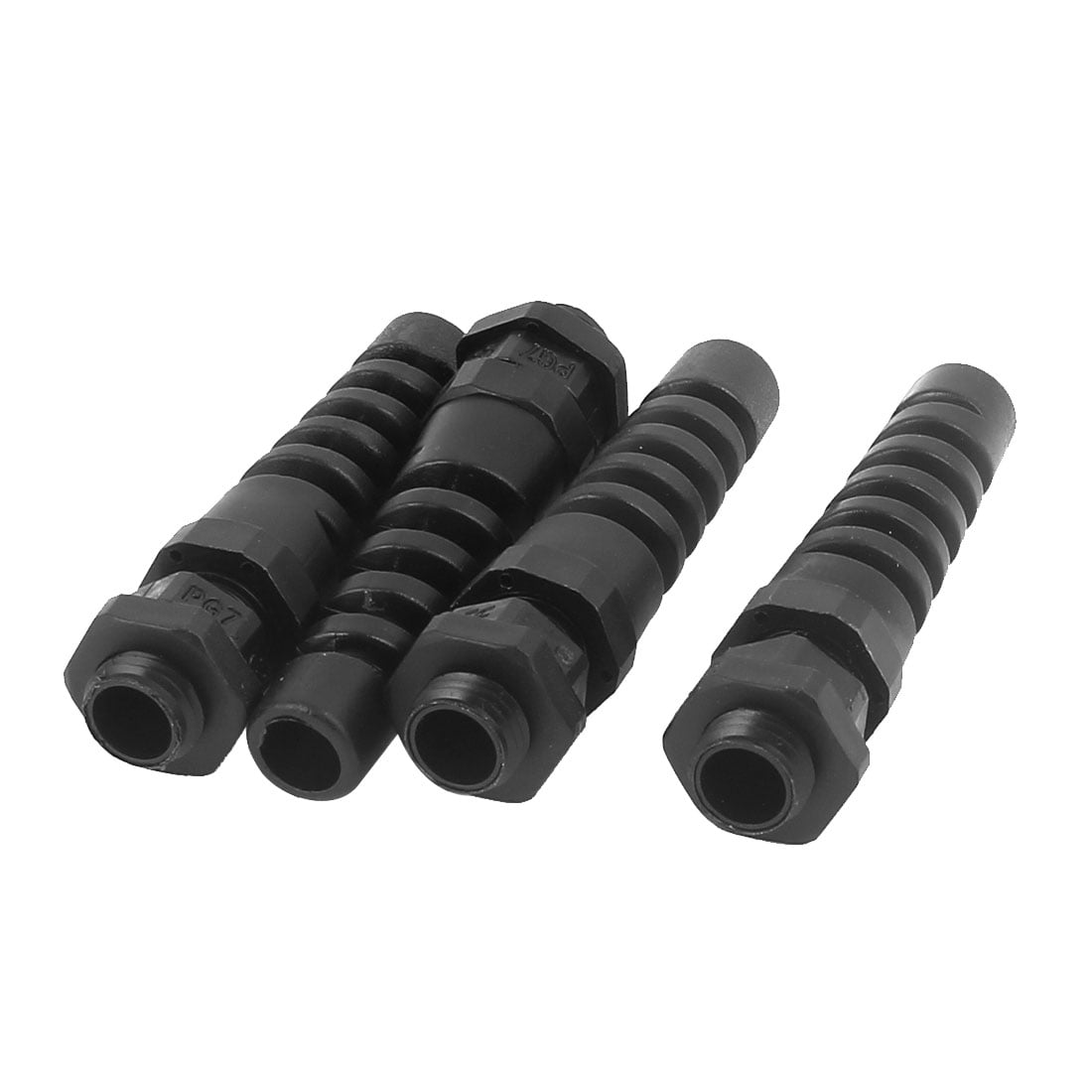 5PCS Gray Spiral Cable Gland PG7 Cable Range 3-6.5MM Nylon IP68 Waterproof 