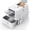 Silver gray, variant on Stainless Steel Cat Litter Box with Lid, Foldable Enclosed Litter Box, Extra Large Metal Litter Box with Scoop and Mat, 24"*16.1"*16.1", Silver Gray