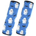 thumbnail image 2 of 2-Pack Seat Belt Covers with Flannel Seatbelt Shoulder Strap Case Adjustable Straps Soft Padding for Car Blue Background with Ghost Pattern Medium, 2 of 8