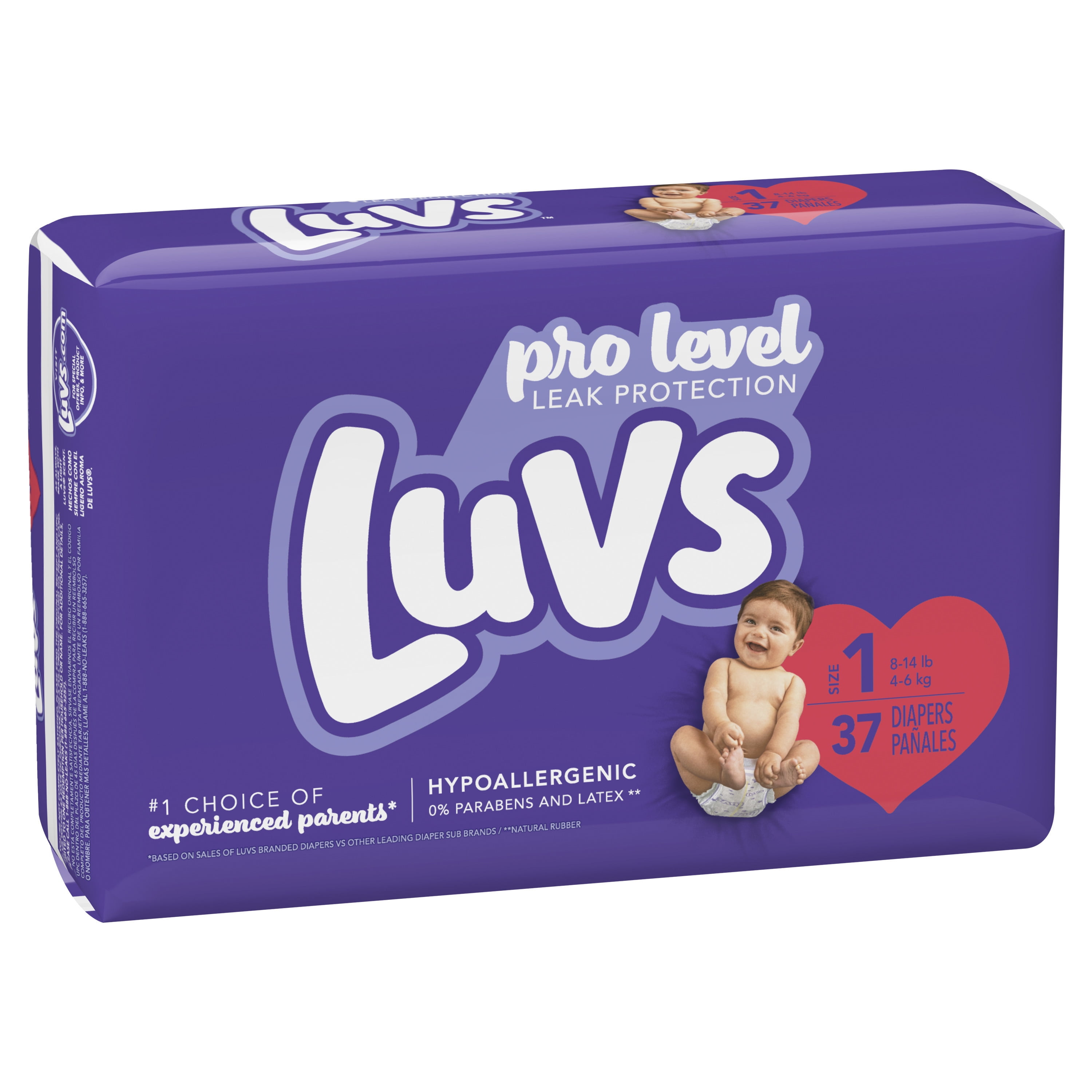 Luvs Pro Level Leak Protection Diapers Size 1 37 Count