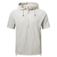thumbnail image 3 of Youthup Men's Solid Color Hooded Pullover & Shorts Set - Lightweight Relaxed Fit Loungewear for Summer Casual Wear, 3 of 14
