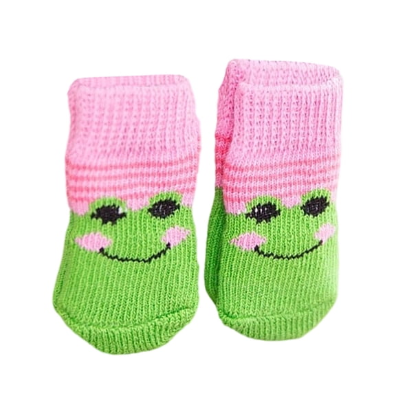 Dog Cat Pet Socks Indoor Outdoor Playful Puppy Scratch Non- Grip Traction Control Four Piece Set