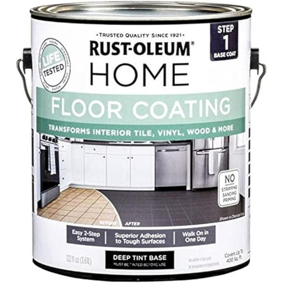 Rust-Oleum HOME Floor Coating, Deep Tint Base, Matte, 1 Gallon - 358370