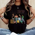 thumbnail image 3 of 100% Cotton Girls Trip With Four Women And Suitcases Print T Shirt White Casual Loose Fit For Leisure And Sports Activities Golf Gift T-Shirt For Men and Women, 3 of 6