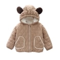 thumbnail image 2 of SEAOPEN Toddler Girls Boys Fleece Hoody Jacket Zip Up Teddy Coat Warm Winter Outwear with Pockets Today Brown,3 Years, 2 of 4