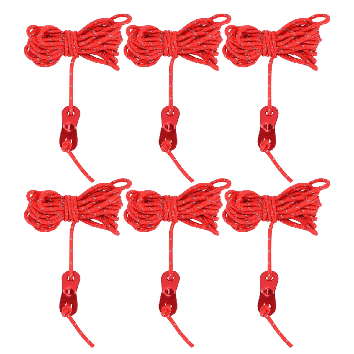 4 Cuerdas Tensoras Para Camping - Reflectantes, Ajustables, Soportan 68 Kg, Ideales Para Tiendas Y Toldos