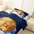 thumbnail image 3 of Homewish Lovely Golden Retriever Twin Comforter Sets,Cartoon Dog Bedding Set,White Clouds Decor,Navy Blue Reversible,2 Pieces,1 Comforter and 1 Pillowcase, 3 of 7