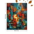 thumbnail image 3 of Qisvanset Geometric City Building Canvas Print 12x16 Inch Cafe Wall Decor, 3 of 8