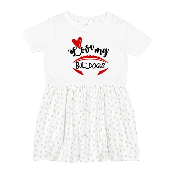 Inktastic Love My Bulldogs Football Girls Toddler Dress