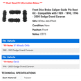 thumbnail image 2 of Front Disc Brake Caliper Guide Pin Boot Kit - Compatible with 1989 - 1990, 1996 - 2000 Dodge Grand Caravan 1997 1998 1999, 2 of 2