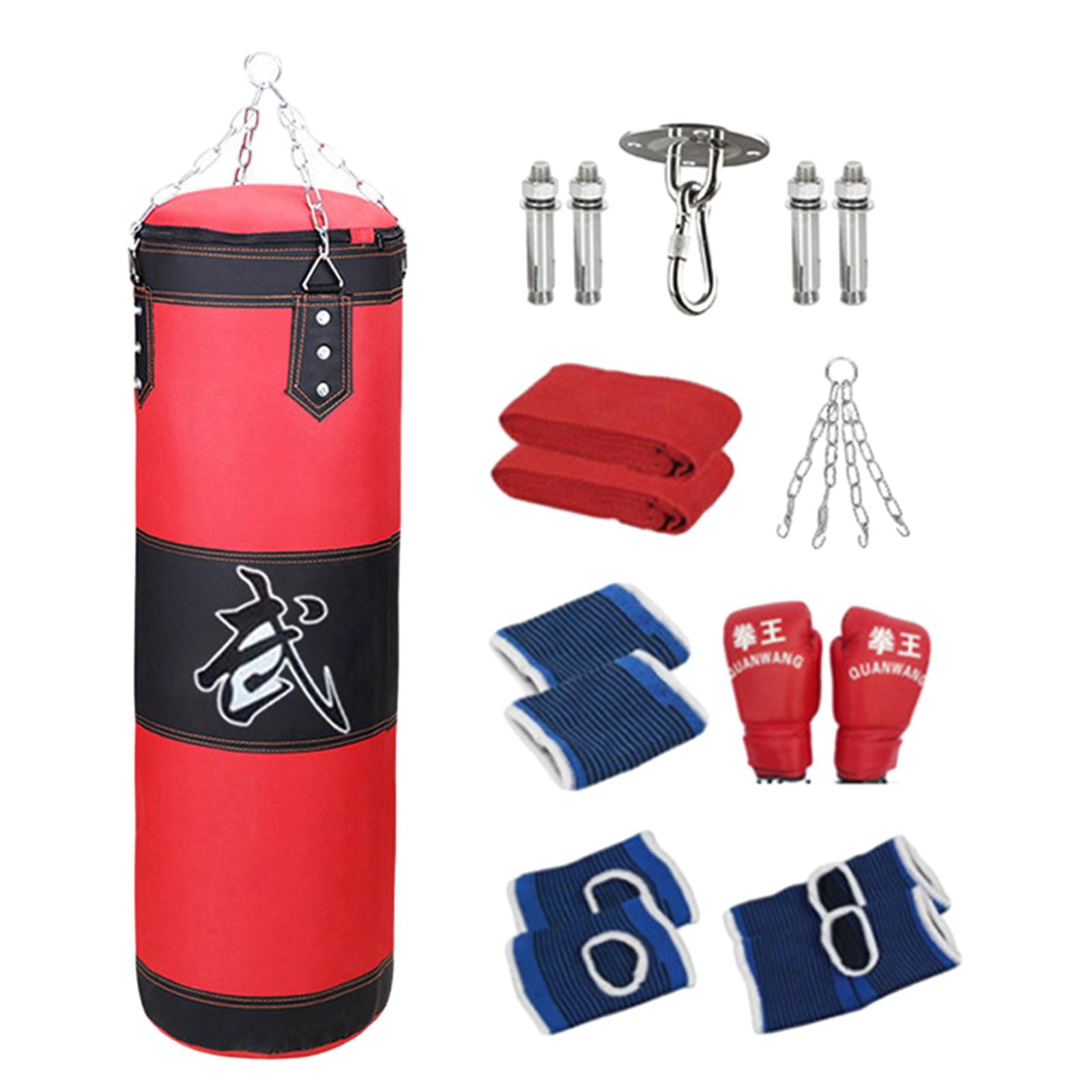 DimyFew Fillable Punching Bag Unfilled Punching Bag Fitness Heavy Bag Workout Boxing Bag Red 100cm