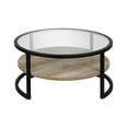 thumbnail image 3 of Evelyn&Zoe Winston 34.75" Wide Round Coffee Table, Blackened Bronze/Limed Oak, 3 of 9