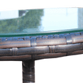 thumbnail image 3 of Homy Casa 21" Outdoor Wicker Round Coffee Table with Tempered Glass Top, Patio Side Table, 3 of 7