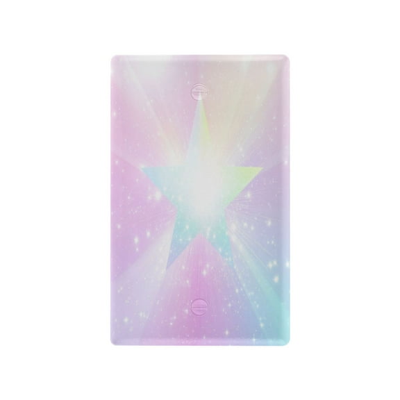 Rainbow Gradient Stars Light Switch Cover Switch Plate Outlet Cover Plug Cover for Electrical Outlet