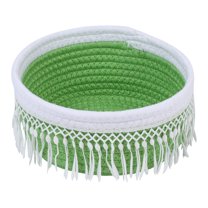 Unique Bargains 1 Pack Woven Storage Basket for Entryway Desk Green 8.1*3.7in