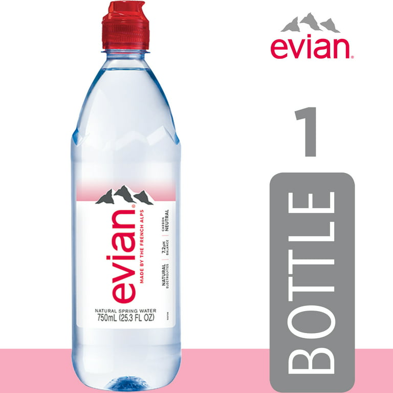 evian Natural Spring Water, 750 ML (25.36 fl oz) bottle 