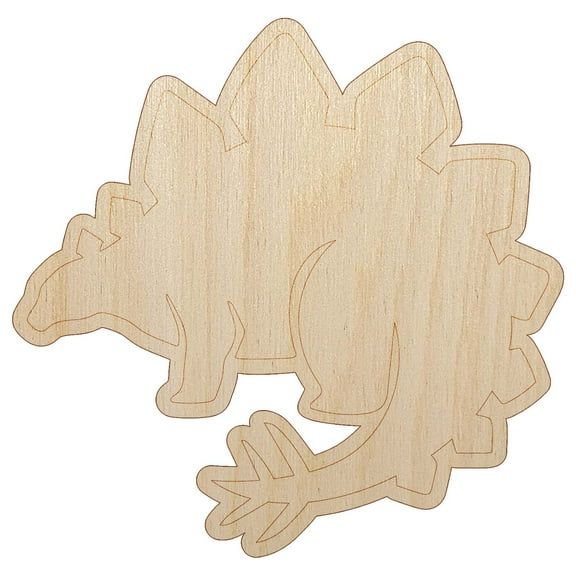 Stegosaurus the Spikey Dinosaur Wood Shape Unfinished Piece Cutout Craft DIY Projects - 4.70 Inch Size - 1/8 Inch Thick