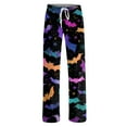 thumbnail image 5 of LHVUOA Halloween Lounge Pants for Women Cute Halloween Print Stretch Comfy Lounge Pants Casual Elastic Waist Pajama Pants, 5 of 6