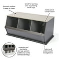 thumbnail image 2 of Badger Basket Children's Stackable Wooden 3-Bin 33 gal Toy Storage Cube, Charcoal & Gray, 2 of 10