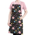 thumbnail image 5 of Pioneer Flower Floral Print Pattern Apron for Women and Men, Cotton Linen Waterproof with Pockets, Adjustable, 33x27 Inch for Kitchen, Gardening, BBQ, Salon, 5 of 6