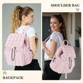 thumbnail image 2 of TILYMOL Mochila acolchada para mujer, mochila de viaje ligera, paquete de excursionista acolchado, bolsa de gimnasio con cordón acolchado, 2 of 5