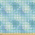 thumbnail image 2 of Ambesonne Winter Fabric by the Yard Upholstery, Overlapping Snowflakes Art, 2 Yards, Blue Grey White Teal, 2 of 5