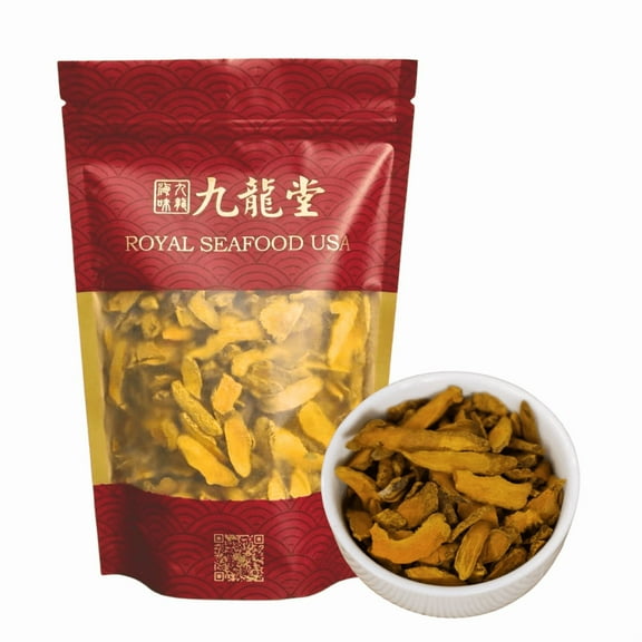 Royal Seafood USA Dried turmeric slices, 8oz, Herbal Tea, Vegan, Hand picked, Pack in USA