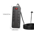 thumbnail image 3 of USB Charger Block Multiple Ports US Standard 2500W Power Strip Household Extension Board Socket With Control Buttons 8 Socket 6 USB Ports 2 Type-C Ports Plug Board, 3 of 6