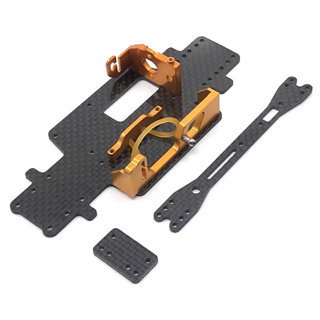 Ruiboury 1/28 Remote Control Car Carbon Fiber Plate Second Floor Board Battery Holder Modification Motor Mount Set Accessories Gold
