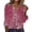 Hot Pink, variant on Basic T Shirts for Women 3/4 Sleeve T Shirts For Women Summer Tops Seven Split Sleeve Shirt Big Size Sleeve Fashion Shirt V-Neck Blouses for Women Dressy Casual Summer Tops For Women