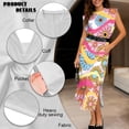 thumbnail image 6 of Jeiento Matching Beach Outfits for Couples Retro 70s Flower Power Dress Mens Beach Shirts Summer Dresses for Women Hawaiian Shirt for Men Sleeveless Dress, 6 of 7