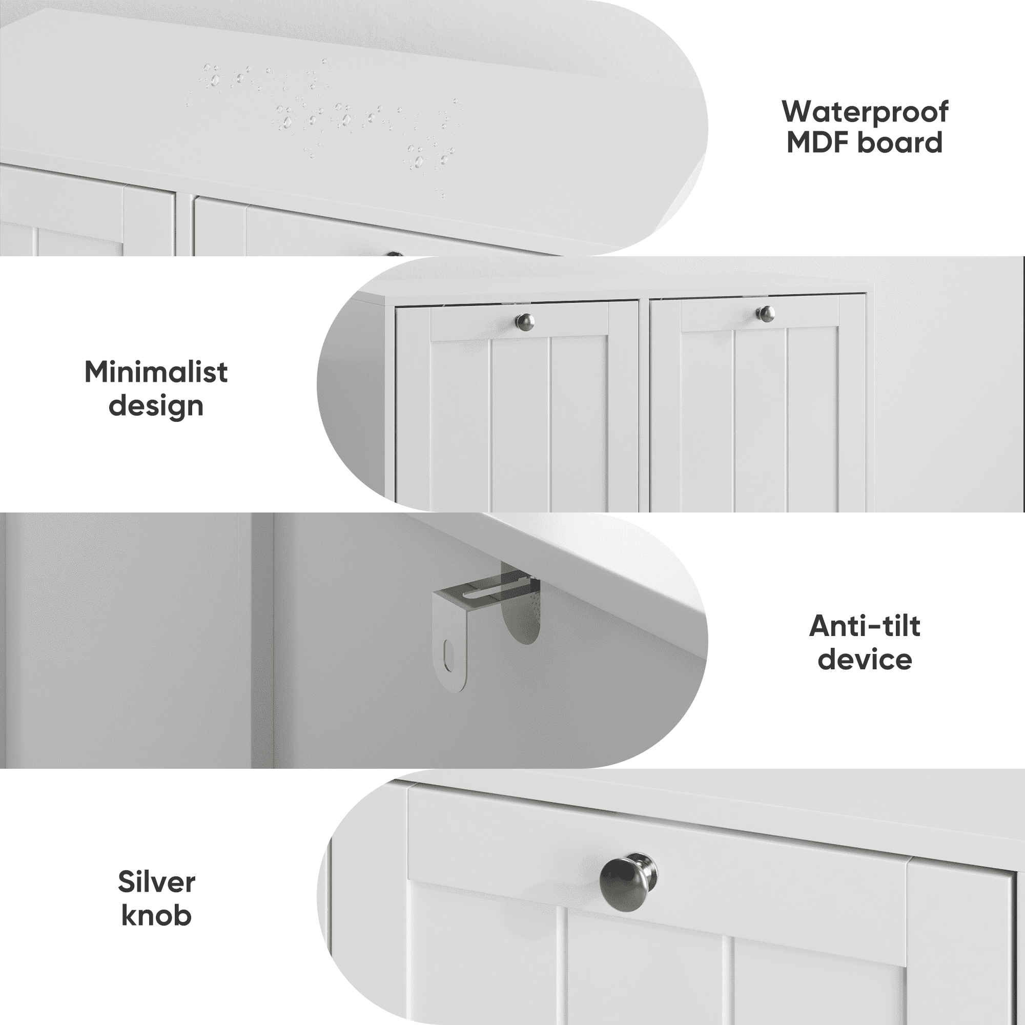 Leumius Tilt out Laundry Hamper with Removable Basket,Hidden Laundry Storage Cabinet,Free-Standing Home Organizer for Bathroom,Washroom,White