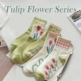 thumbnail image 7 of 4/5 Pack Cute Womens Floral Socks, Cotton Vintage Embroidered Casual Crew Socks, 7 of 7