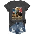 thumbnail image 6 of felwors Womens Patriotic Shirt 250 Anniversary USA Shirt 2026 America Top Crew Neck (Grey, S), 6 of 8