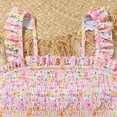 thumbnail image 5 of Hienoo Little Girls Floral Smocked One-Piece Swimsuit Quick Drying UPF50+ Bathing Suit, 5 of 6