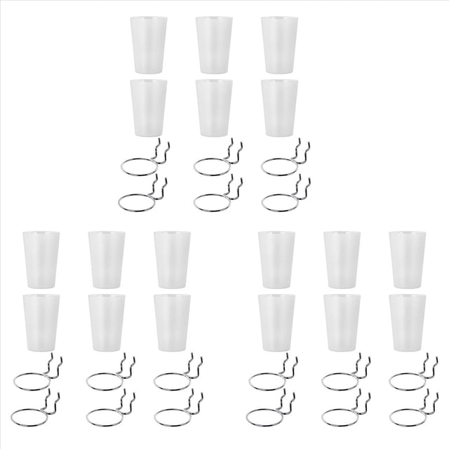 18 Juegos de Contenedores de Tablero Perforado con Anillos de Tablero Perforado con Tazas de Tablero Perforado Accesorios para Soporte de Vasos Transparentes