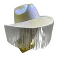 thumbnail image 4 of Fgnfyis Sparkly Cowboy Hat for Party Prom Halloween Western Fringe Glitter Pearl Shine Celebrations Cowboy Hats for Women White, 4 of 5