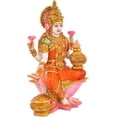 thumbnail image 3 of Laxmi Idol Statue, Lakshmi ji Devi ma, Orange, 7 x 4 Inches, for Puja Room Mandir Decor Diwali, 3 of 4