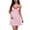 A Pink, variant on Womens Summer Dresses Spaghetti Strap Sweetheart Lace Trim Sleeveless Heart Print Romantic Lounge Mini Dress