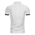 thumbnail image 5 of Kagetolytai Top Men's Summer Solid Color T-shirt With A 3 Button Open Collar And Button Up Short Sleeved Top Shirts for Men White 4XL, 5 of 5