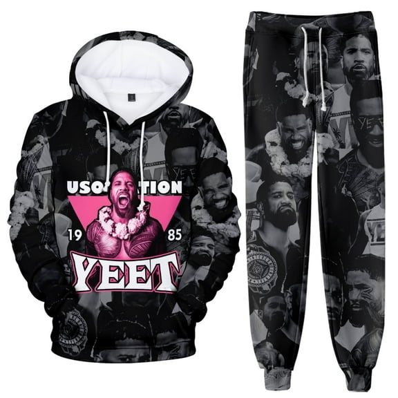 Jey Uso Yeet Cosplay Hoodies Jogger Pants Two Piece Set Sweatshirts Sweatpants Women Men 3D Outfit Sets Superstar Fan Gift Casual Pullover Hooded Sets