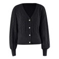 thumbnail image 4 of Vedolay Women Tops Women's Ripped Casual Jacket Long Sleeve Button Down Crop Casual Jacket,Black XL, 4 of 5