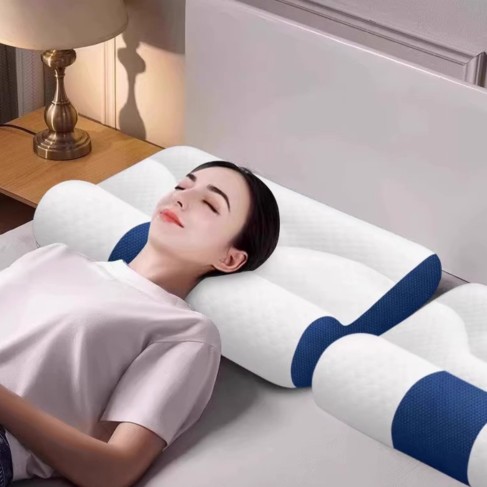 Byujiro Cervical Pillow for Neck Pain Relief Foam Pillow Neck Pillow for Sleeping Sides Sleeper Pillows for Adults Ergonomic Pillow for Side