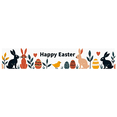thumbnail image 1 of Adorable Bunny Chick Easter Banner with Flowers Eggs Background Party Decorations Photo Props Easter Celebration Spring Festival Home Decor, 1 of 4
