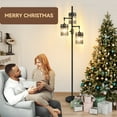 thumbnail image 5 of Industrial Modern Floor Lamps for Living Room, Dimmable Glass Tree Standing Tall Lamps with 3 Elegant Teardrop Cage Head & 800 Lumens LED Bulbs for Bedroom Office, 5 of 19