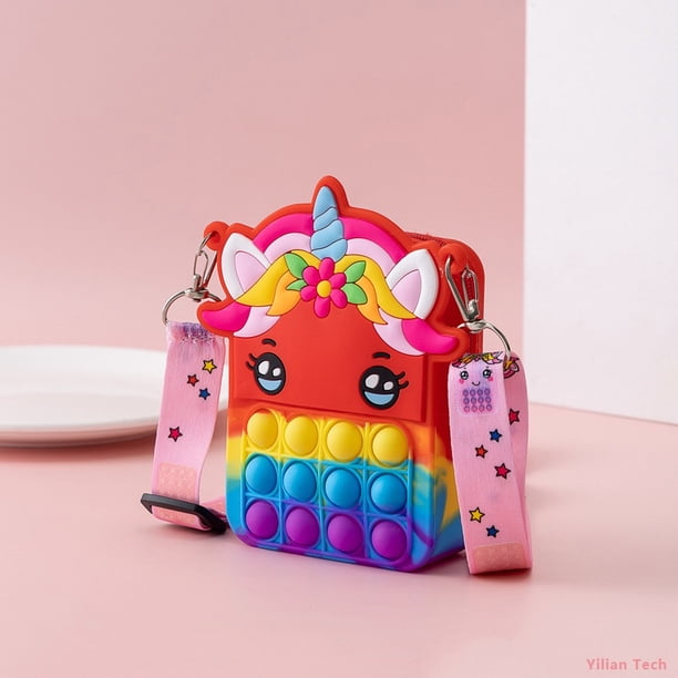 Pop It Fidget Juguete Unicornio Mochila Para Niñas Niños Bookbag Arco Iris Bolsa Escolar Para Suministros Escolares